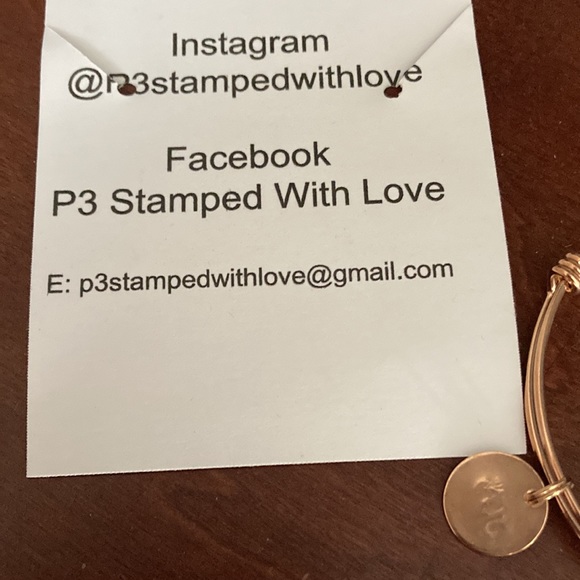 14k Gold Filled Bangle w/ Hand Stamped Charm - Picture 3 of 3